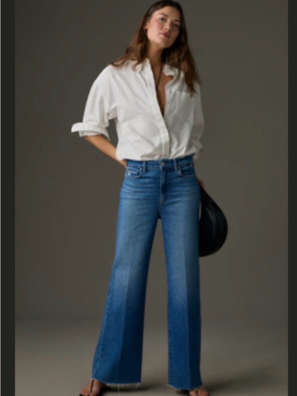 PAIGE Anessa High Rise Wide Leg Jeans. Size 28 Petite